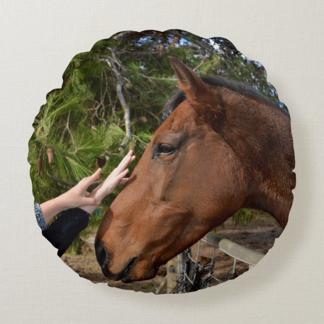 Horse Friend Forever,  Round Cushion (Front)