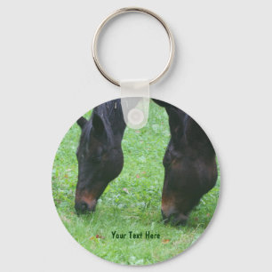 Horse Friends Grazing Animal Keychain