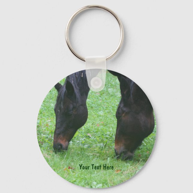 Horse Friends Grazing Animal Keychain (Front)