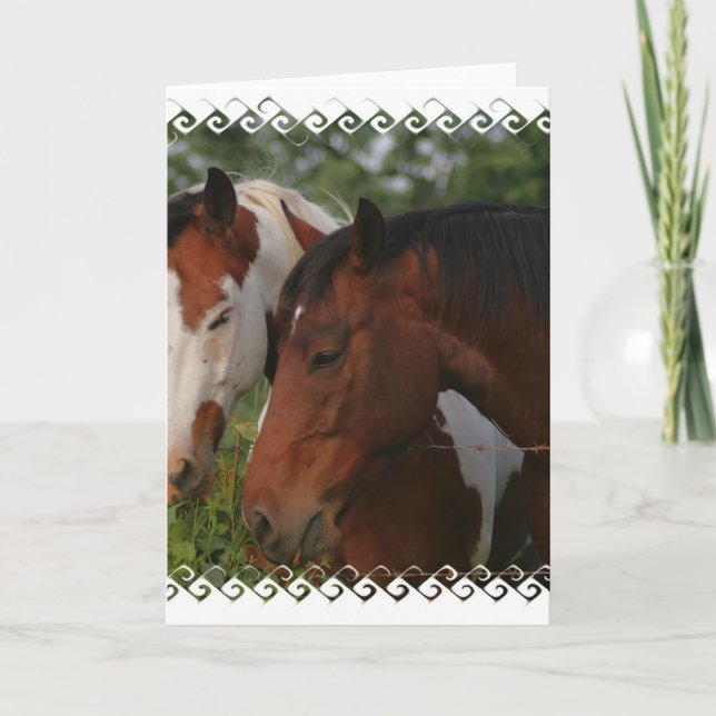 Horse Friends Greeting Card (Front)