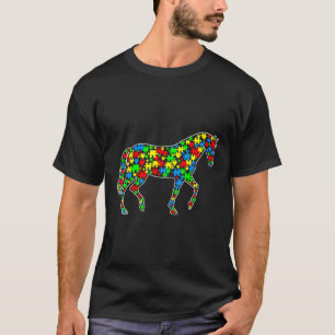 Horse Funny Puzzle Animals Autism Awareness T-Shirt