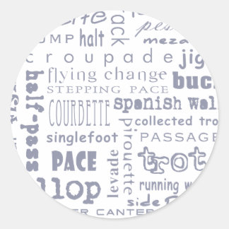 Horse Gaits Classic Round Sticker