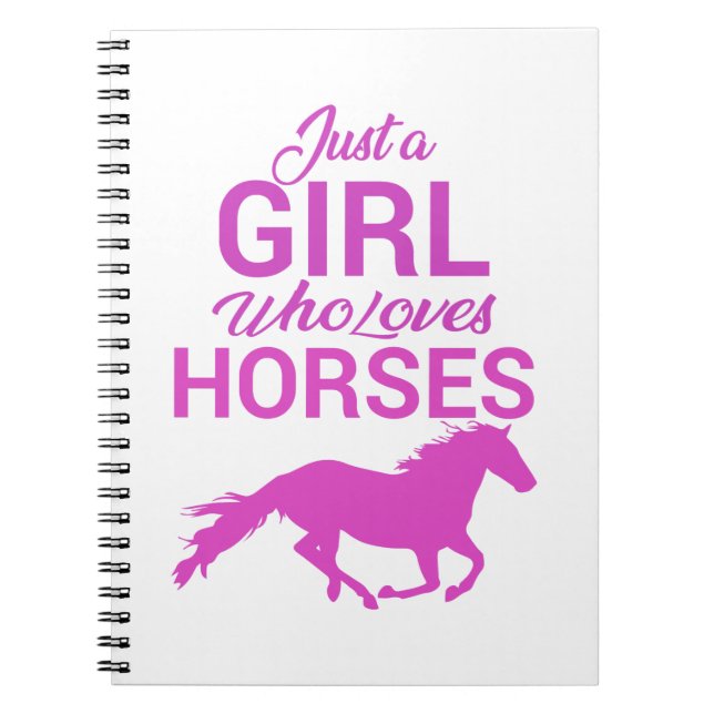 Horse Gallop A Girl Who Loves Horses  Notebook (Front)