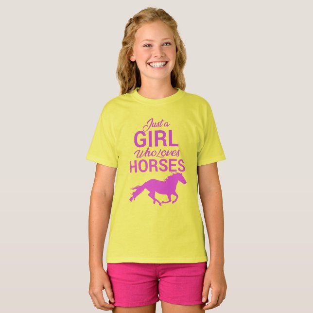 Horse Gallop A Girl Who Loves Horses  T-Shirt (Front Full)