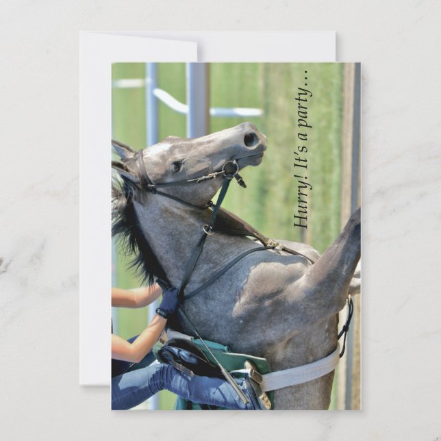 Horse Galloping - Saratoga - Invitation (Front)
