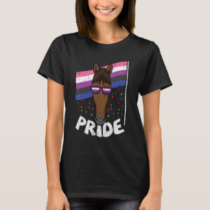 Horse Genderfluid Sunglasses Flag Pride Cute Lgbtq T-Shirt