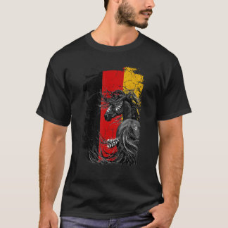 Horse Germany German Flag Black Aboriginal Horse V T-Shirt