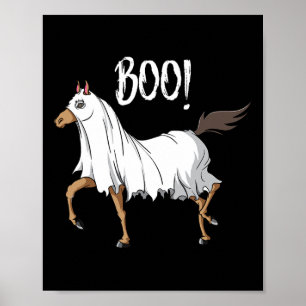 Horse Ghost Costume Fun Equestrian Horse Lover Hal Poster
