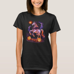 Horse Ghost Witch Spooky Equestrian Riding Hallowe T-Shirt