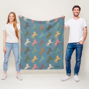 Horse Gift Blanket Retro Horse Lover Throw Vintage