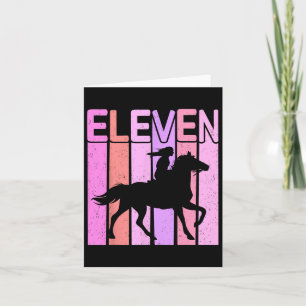 Horse Girl 11th Birthday Horseback Riding 11 Year Card