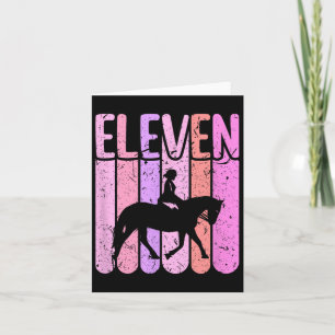 Horse Girl 11th Birthday Horseback Riding  Card