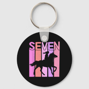 Horse Girl 7th Birthday Horseback Riding 7 Year Ol Key Ring