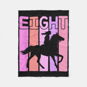 Horse Girl 8th Birthday Horseback Riding 8 Year Ol Fleece Blanket