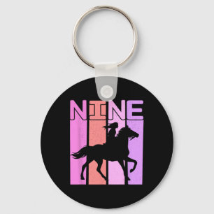 Horse Girl 9th Birthday Horseback Riding 9 Year Ol Key Ring