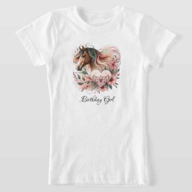 Horse Girl Birthday  T-Shirt (Laydown)
