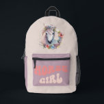 Horse Girl Cute Girly Pink Pastel Pony Printed Backpack<br><div class="desc">Horse Girl Cute Girly Pink Pastel Pony Printed Backpack</div>