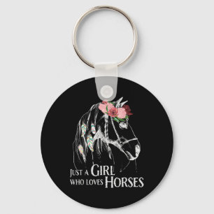 Horse Girl - Cute Pony - Crazy Horseback Riding Fa Key Ring