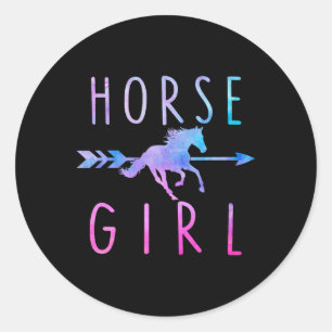 Horse Girl Equestrian Rider Horseback Riding Horse Classic Round Sticker