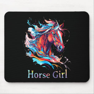 Horse Girl Equestrian Rider Horseback Riding Vinta Mouse Pad