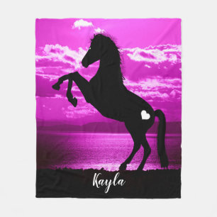 Horse Girl Fleece Blanket