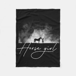 Horse Girl Horseback Riding Apparel - Horse Fleece Blanket