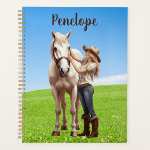 Horse Girl Horseback Riding Meadow Personalised Planner