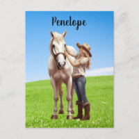 Horse Girl Horseback Riding Meadow Personalised