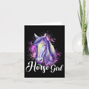 Horse Girl Horseback Riding Pony Horsescute Ss Cut Card