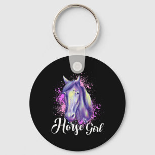 Horse Girl Horseback Riding Pony Horsescute Ss Cut Key Ring