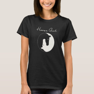 Horse Girl I Love My Horses Yin & Yang Shape Horse T-Shirt