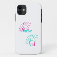 Horse Girl in Pink and Turquoise