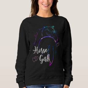 Horse Girl Love Horses Riding Horseback Riding Kid Sweatshirt