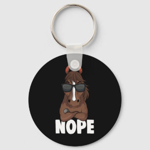 Horse Girl Nope Women Horseback Riding Key Ring