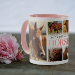 Horse Girl Photo Collage Mug<br><div class="desc">Personalised equestrian mug featuring a 6 photo collage template of your pet horse,  and the saying "just a girl who loves horses".</div>