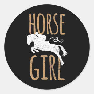 Horse Girl Shirt Cute Horseback Riding & Horse Classic Round Sticker
