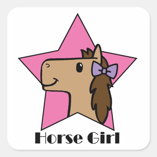 Horse Girl Square Sticker (Front)