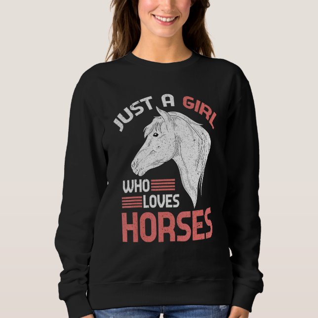 Horse  Girls Women Equestrian Horse Riding Horse Sweatshirt (Front)