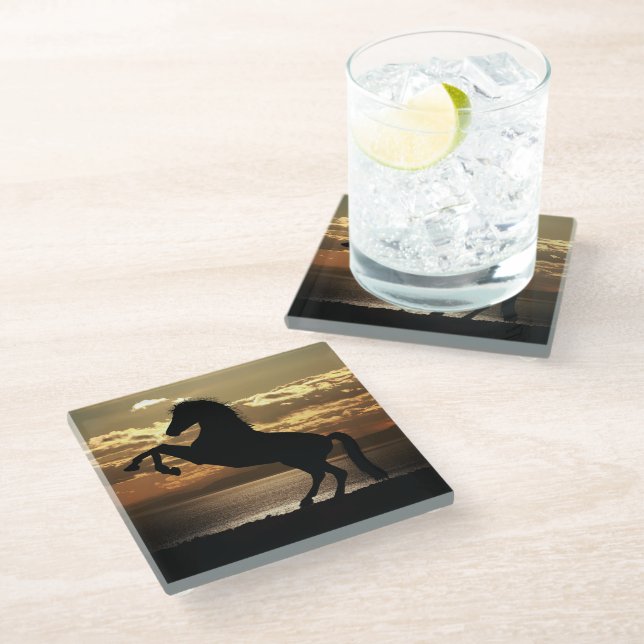 horse glass coaster (Angled)