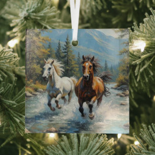 Horse Glass Tree Decoration