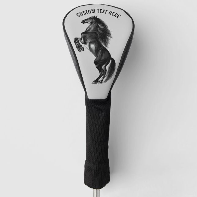 Horse Golf Head Cover Custom Text and Colours (Front)