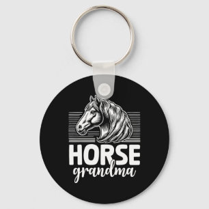 Horse Grandma Horseback Riding Grandmother Horses Key Ring