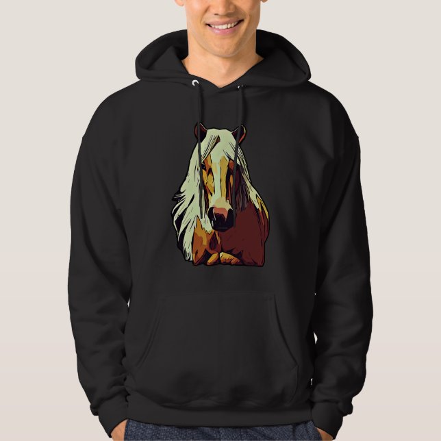 Horse graphic animal motif riding a with print hor hoodie (Front)