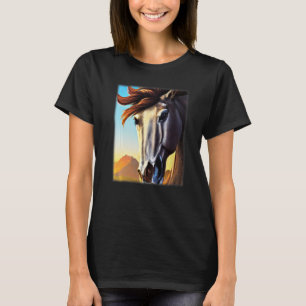 Horse graphic design animal motif riding a with pr T-Shirt