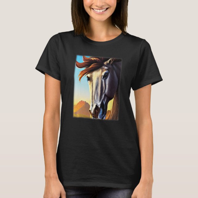 Horse graphic design animal motif riding a with pr T-Shirt (Front)