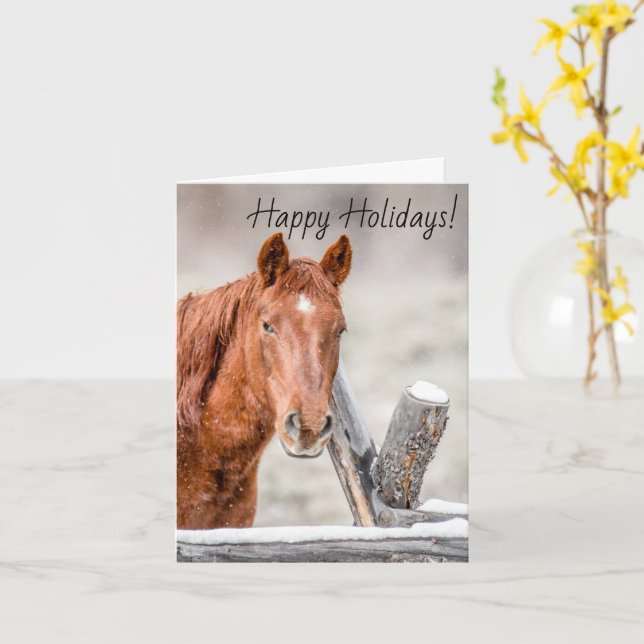 Horse Greeting Card (Yellow Flower)