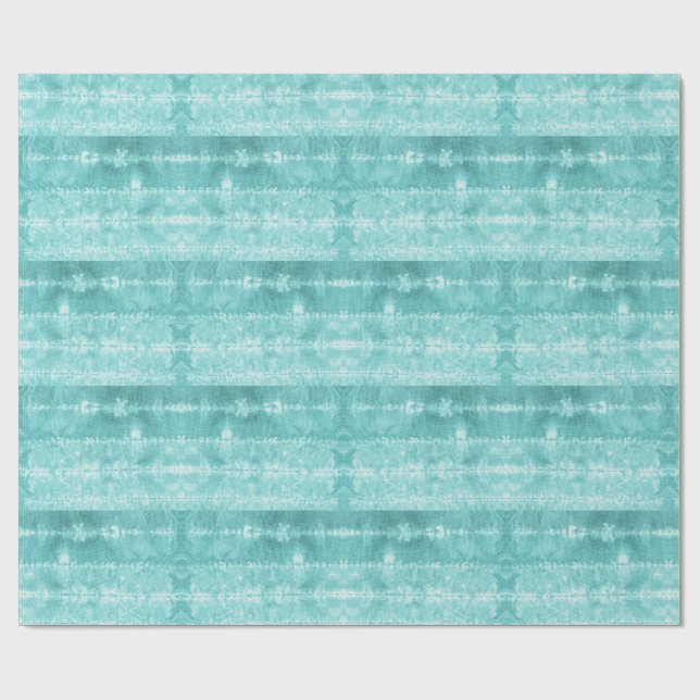 Horse Hair Tile Stripe Teal Wrapping Paper (Flat)