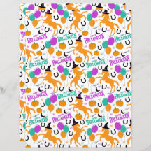 Horse Halloween Scrapbook Paper in White