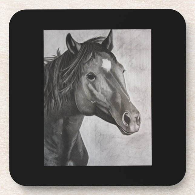 Horse Hand Drawn Art  Coaster (Front)