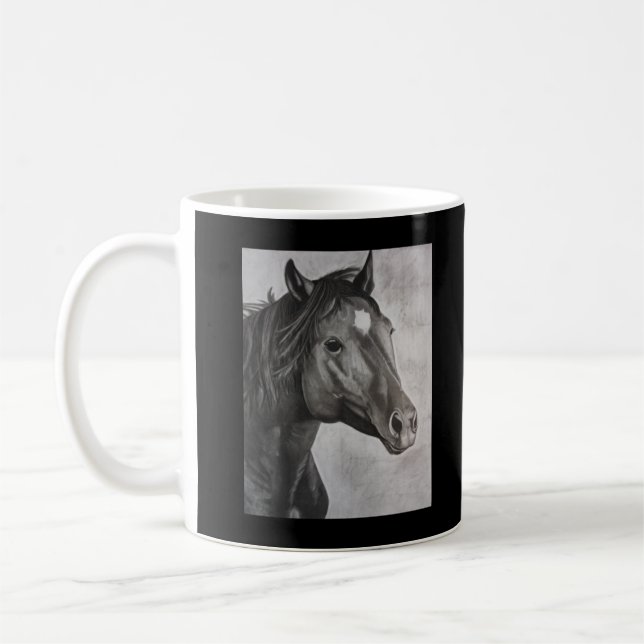 Horse Hand Drawn Art  Coffee Mug (Left)